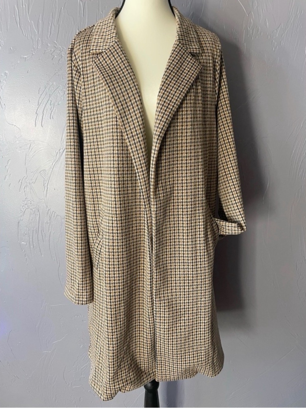 MELLODAY Women’s Notch Lapel Long Knit Jacket w Pockets - Picture 2 of 7